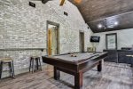 Open loft with pool table 